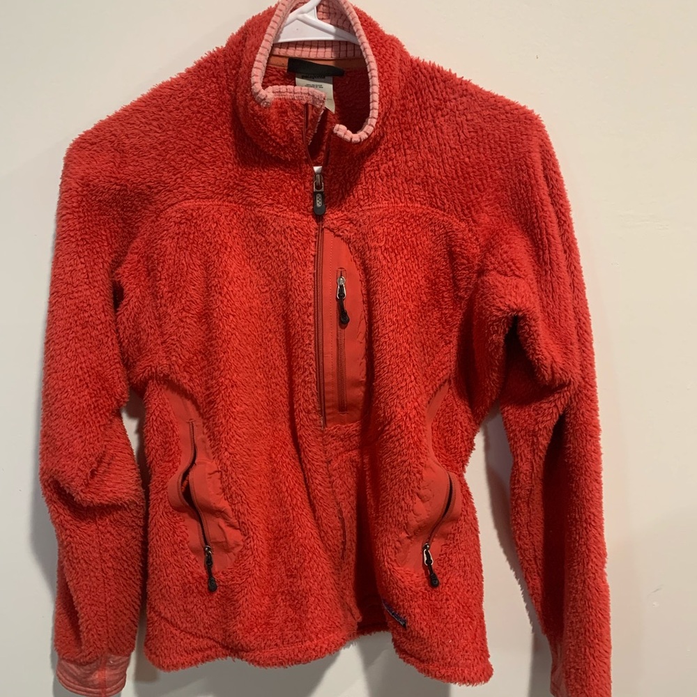 Women’s Patagonia Lightweight Red Fleece, full zip